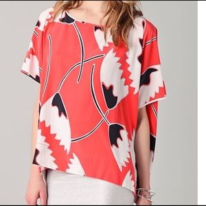 Diane von furstenberg dvf tunic poncho coral s